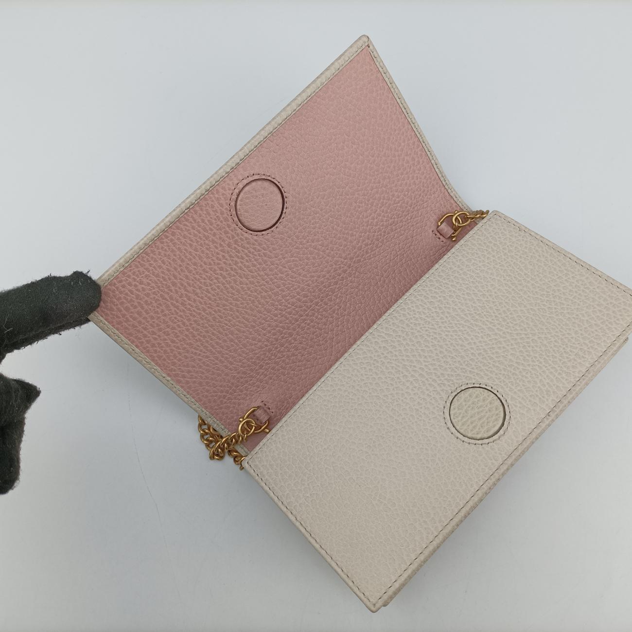 Pre-owned Gucci GG Marmont Bow White Leather 524293 shoulderbag | stylenewstar