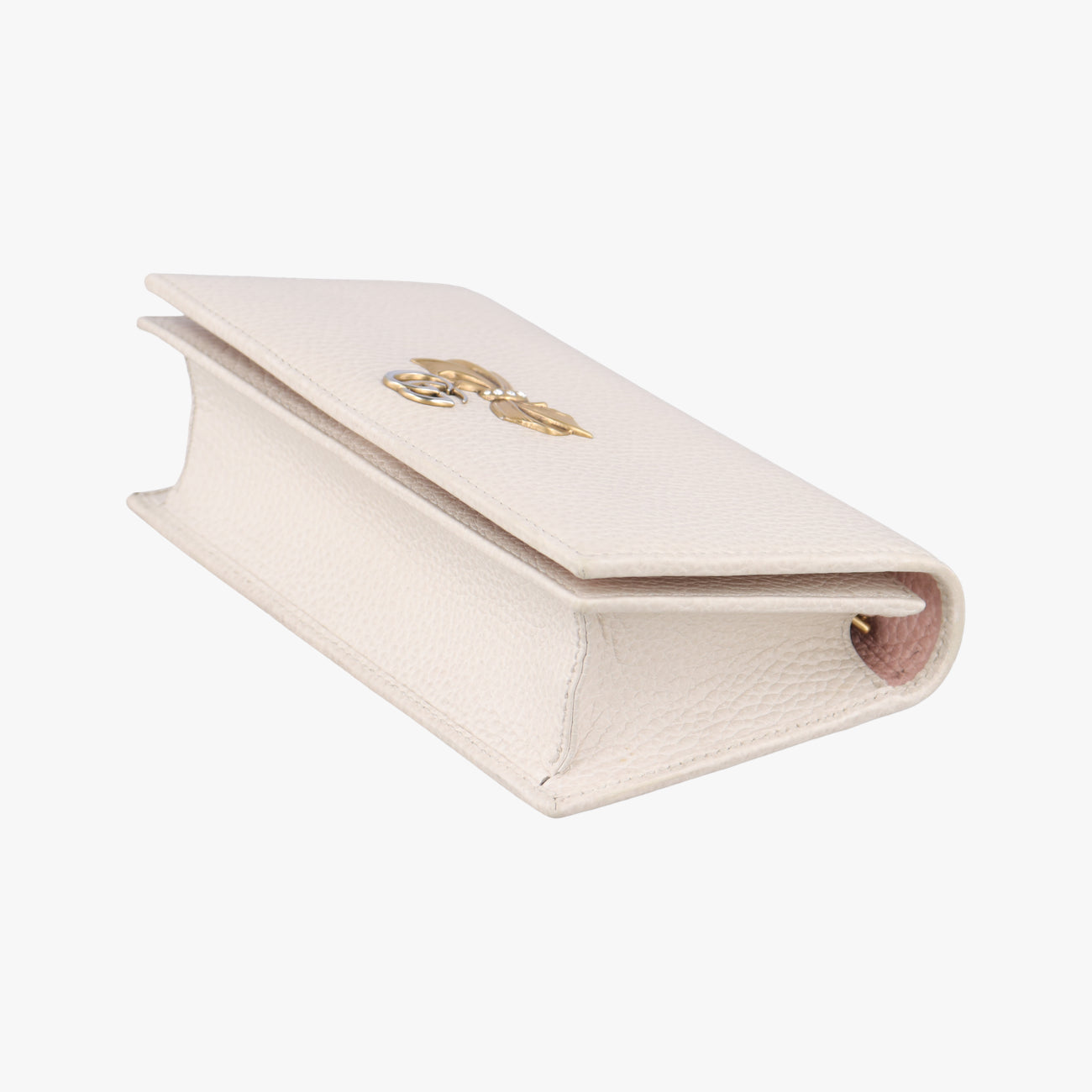 Pre-owned Gucci GG Marmont Bow White Leather 524293 shoulderbag | stylenewstar