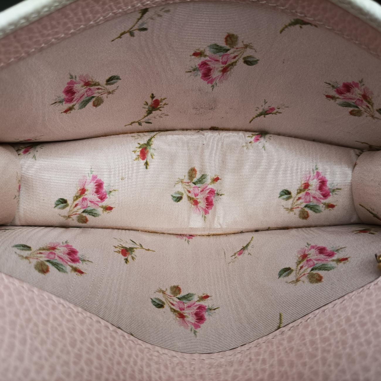 Pre-owned Gucci GG Marmont Bow White Leather 524293 shoulderbag | stylenewstar