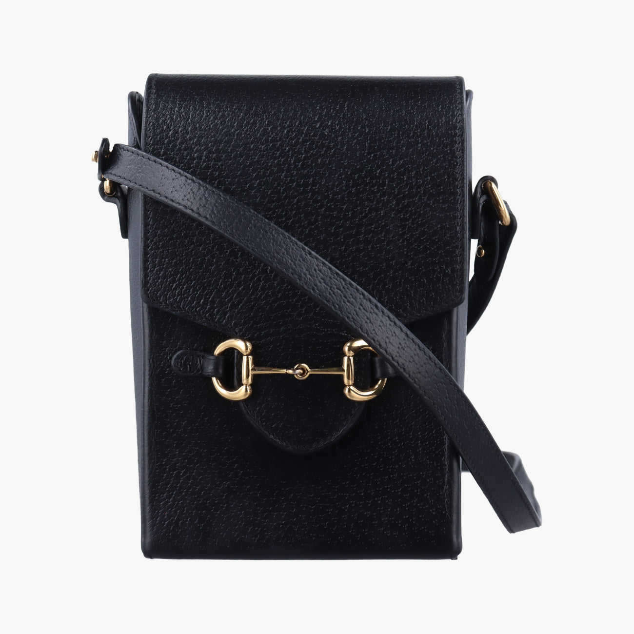 Pre-owned Gucci Horsebit 1955 Black Leather 732302 shoulderbag | stylenewstar