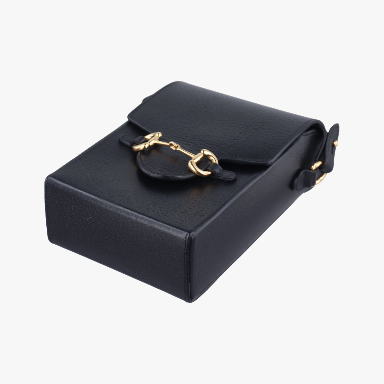 Pre-owned Gucci Horsebit 1955 Black Leather 732302 shoulderbag | stylenewstar