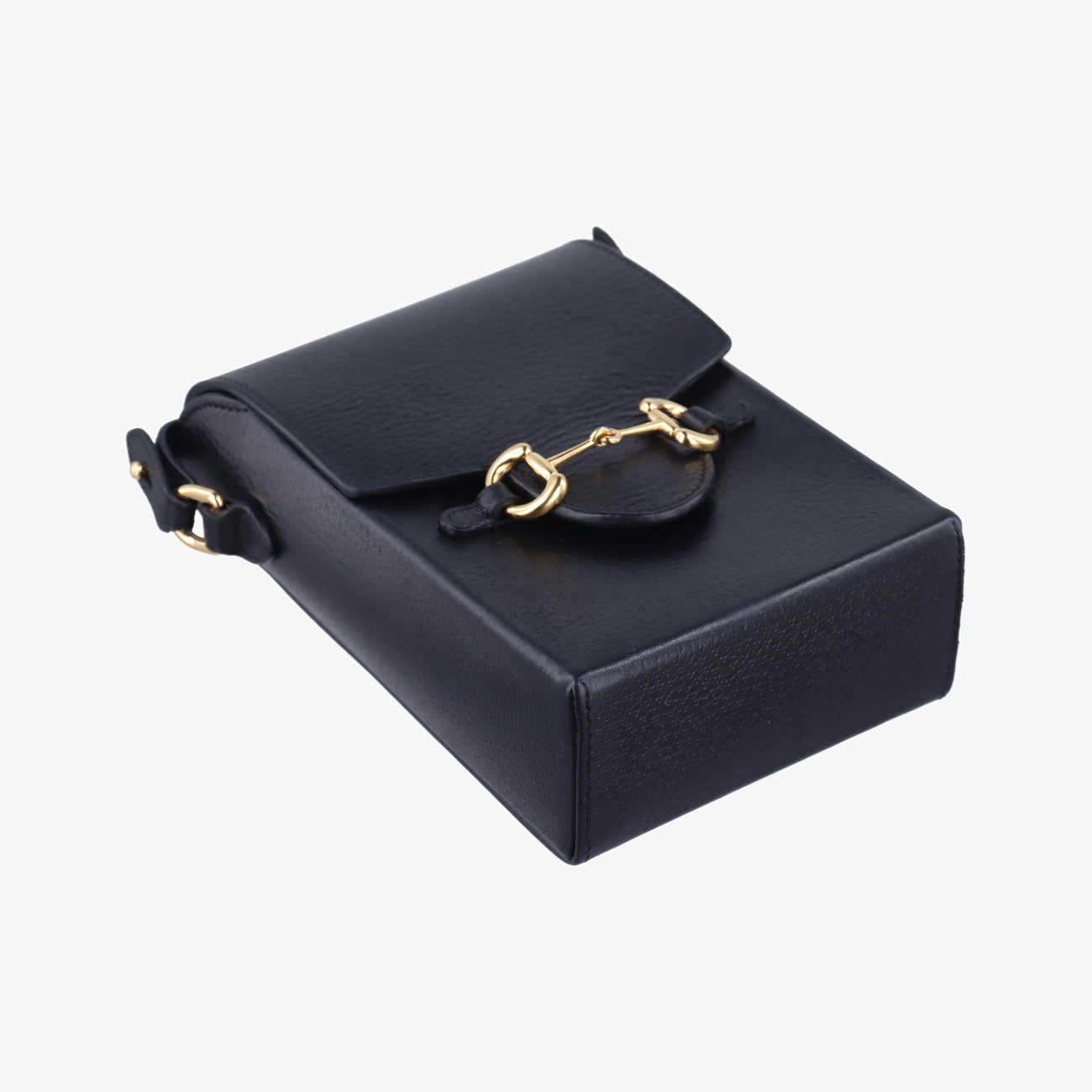 Pre-owned Gucci Horsebit 1955 Black Leather 732302 shoulderbag | stylenewstar