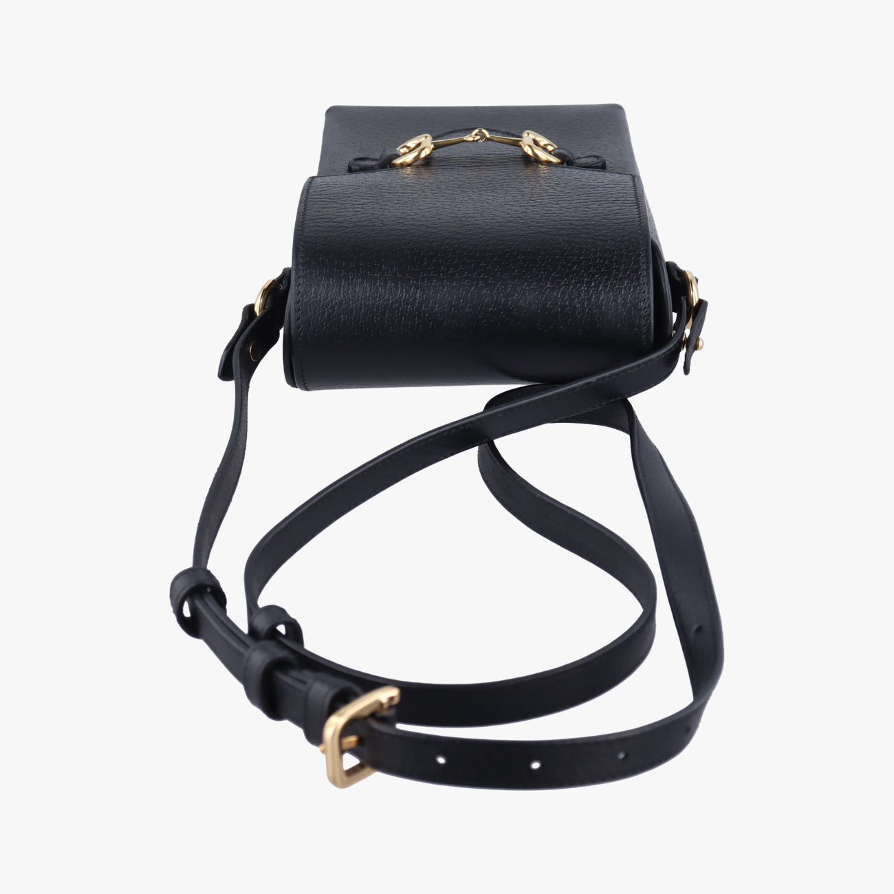 Pre-owned Gucci Horsebit 1955 Black Leather 732302 shoulderbag | stylenewstar