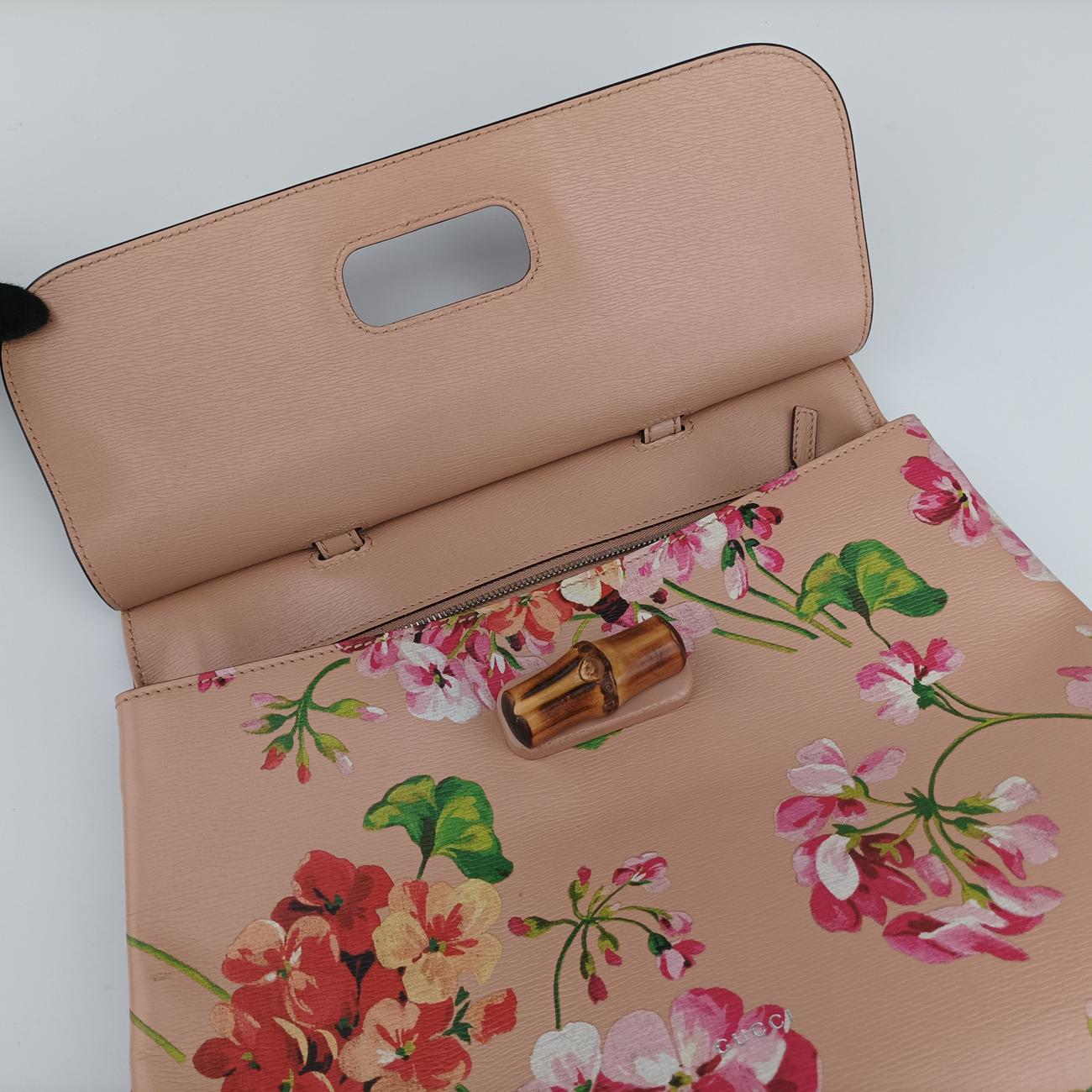 Pre-owned Gucci Bamboo Daily Beige×Multicolour Leather 392013 shoulderbag | stylenewstar