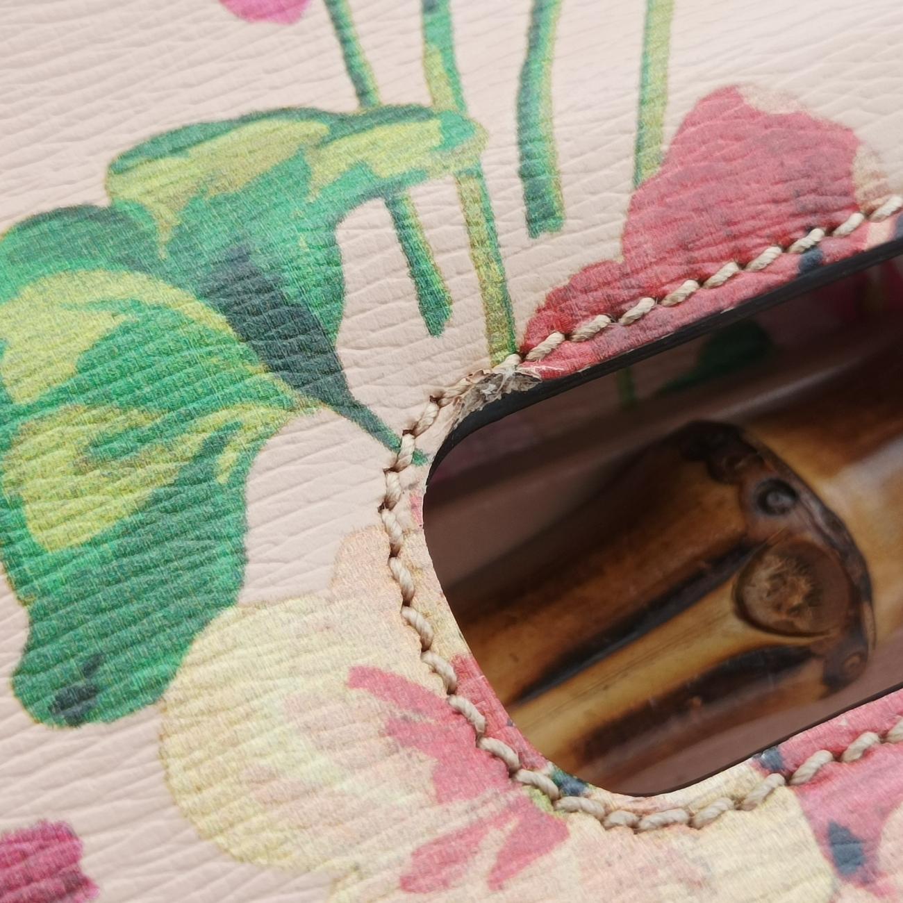 Pre-owned Gucci Bamboo Daily Beige×Multicolour Leather 392013 shoulderbag | stylenewstar