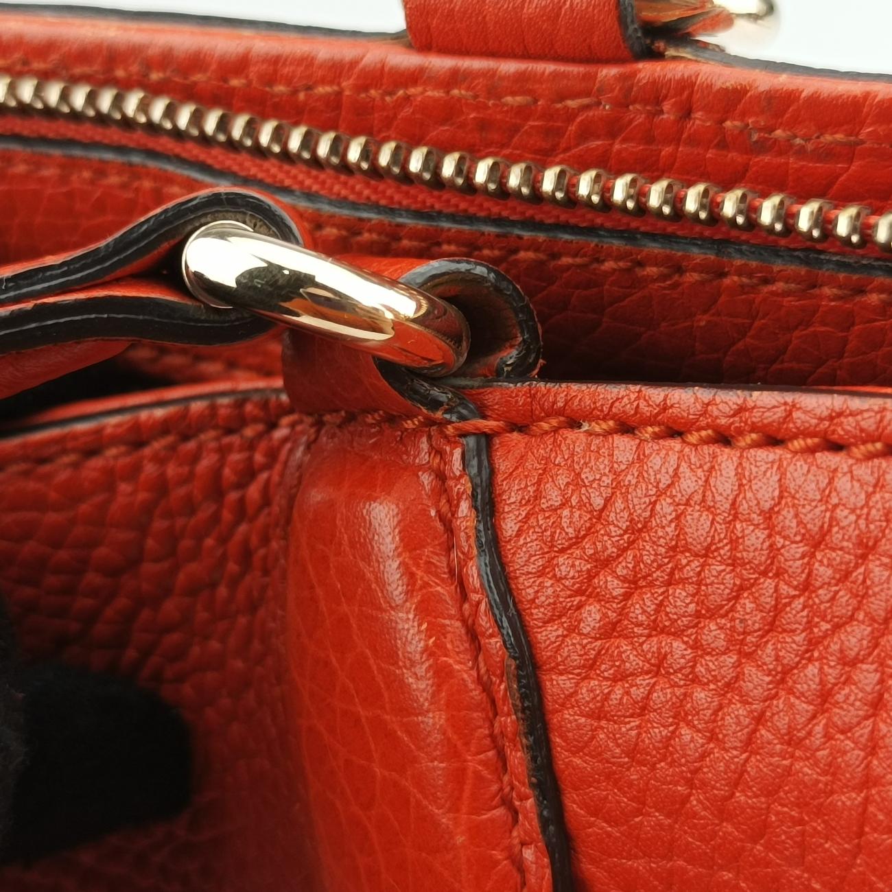 Pre-owned Gucci Soho Orange Leather 369176 shoulderbag | stylenewstar