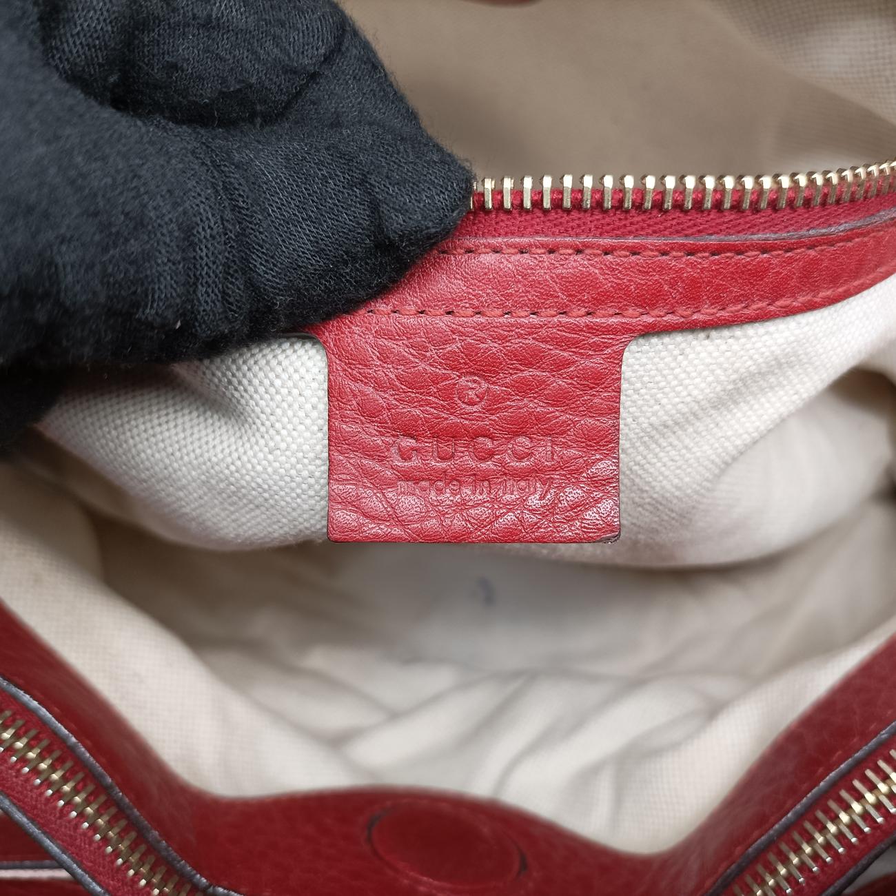 Pre-owned Gucci Bamboo Shopper Red Leather 323660 shoulderbag | stylenewstar