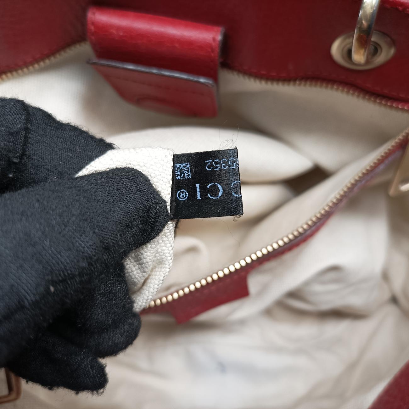 Pre-owned Gucci Bamboo Shopper Red Leather 323660 shoulderbag | stylenewstar