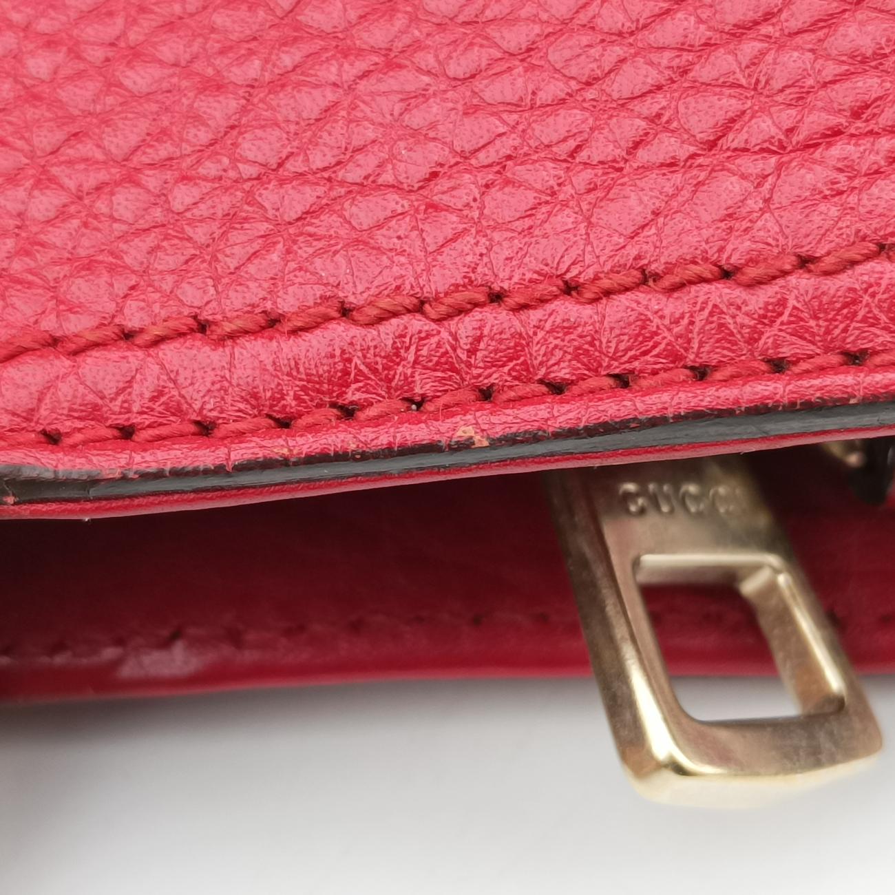 Pre-owned Gucci Bamboo Shopper Red Leather 323660 shoulderbag | stylenewstar