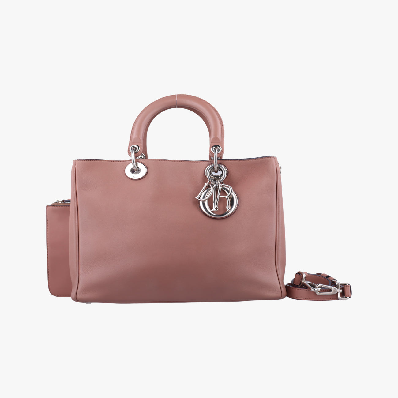 Pre-owned Christian Dior Diorissimo dusty pink Leather  shoulderbag | stylenewstar