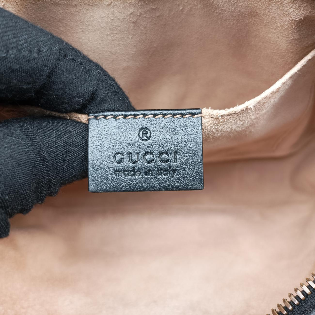 Pre-owned Gucci GG Marmont Black Leather 447632 shoulderbag | stylenewstar