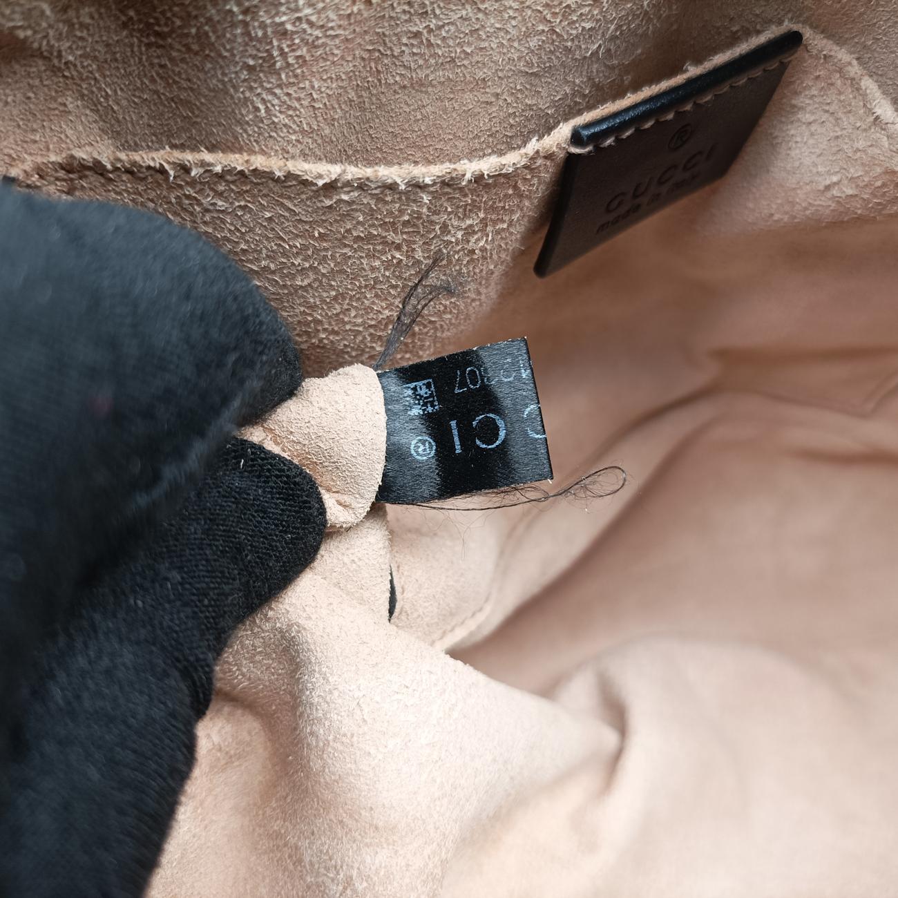 Pre-owned Gucci GG Marmont Black Leather 447632 shoulderbag | stylenewstar