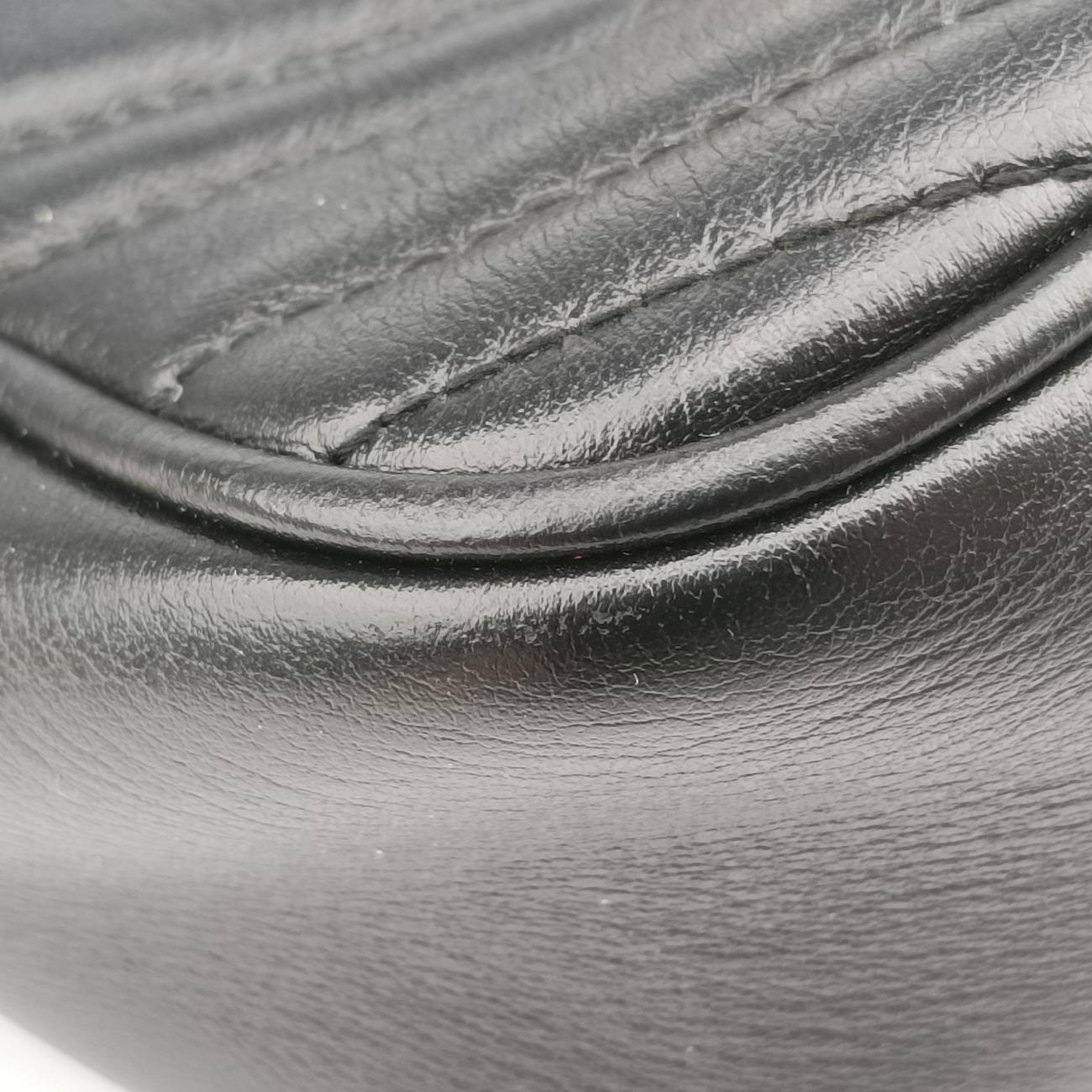 Pre-owned Gucci GG Marmont Black Leather 447632 shoulderbag | stylenewstar