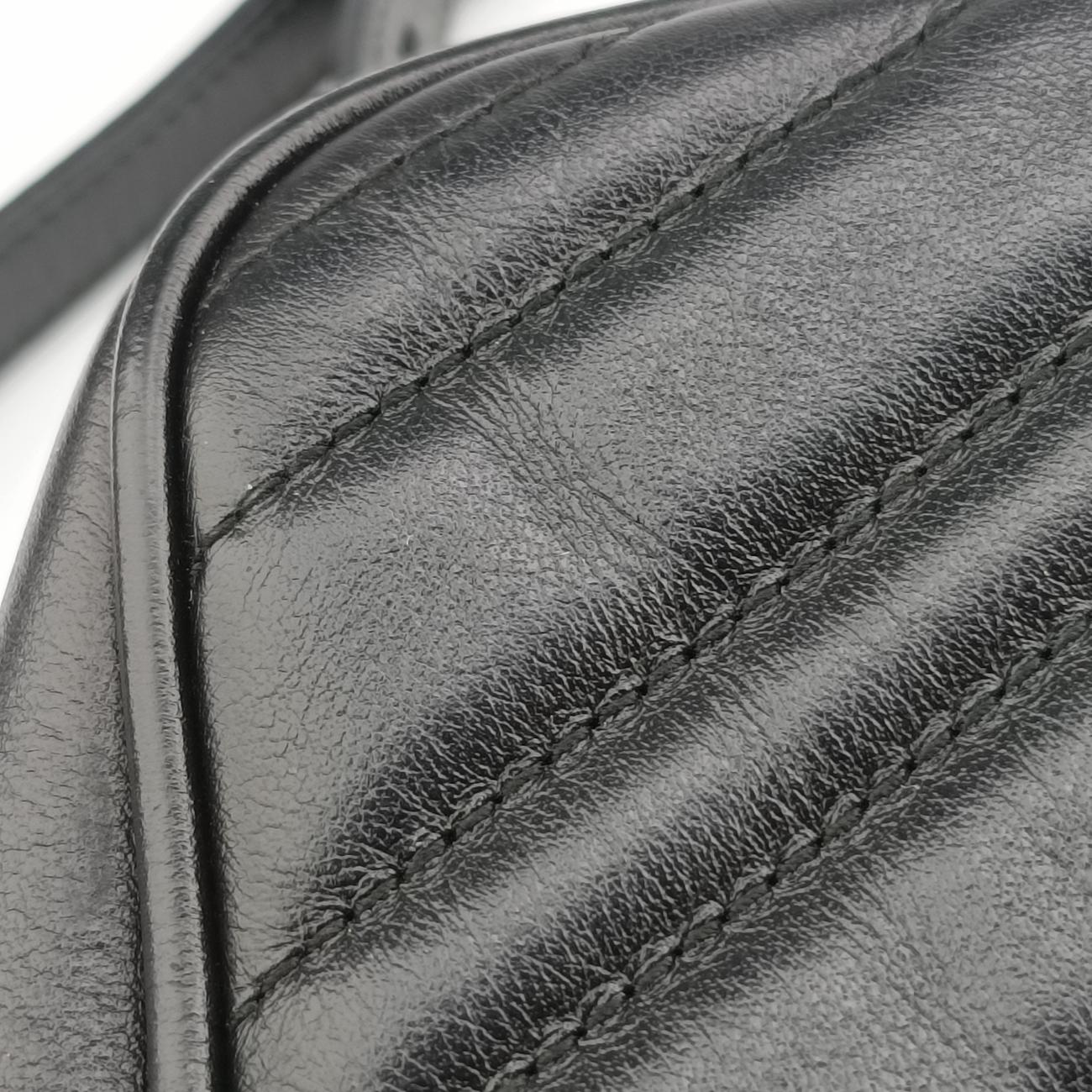 Pre-owned Gucci GG Marmont Black Leather 447632 shoulderbag | stylenewstar