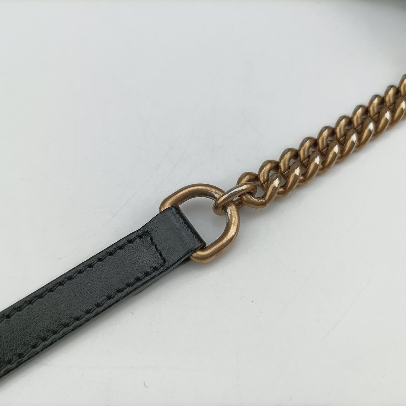 Pre-owned Gucci GG Marmont Black Leather 447632 shoulderbag | stylenewstar