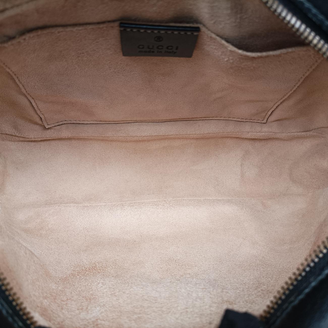 Pre-owned Gucci GG Marmont Black Leather 447632 shoulderbag | stylenewstar