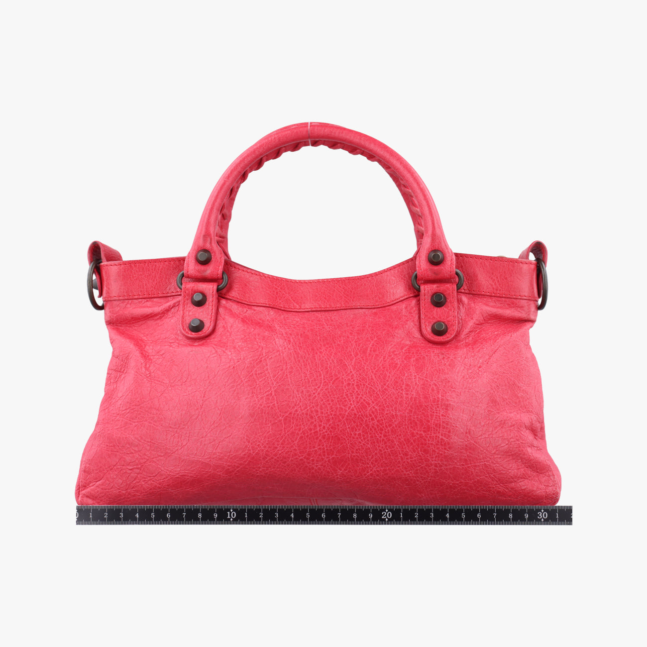 Pre-owned Balenciaga Electric Perforated Motorcycle City Red lambskin  shoulderbag | stylenewstar