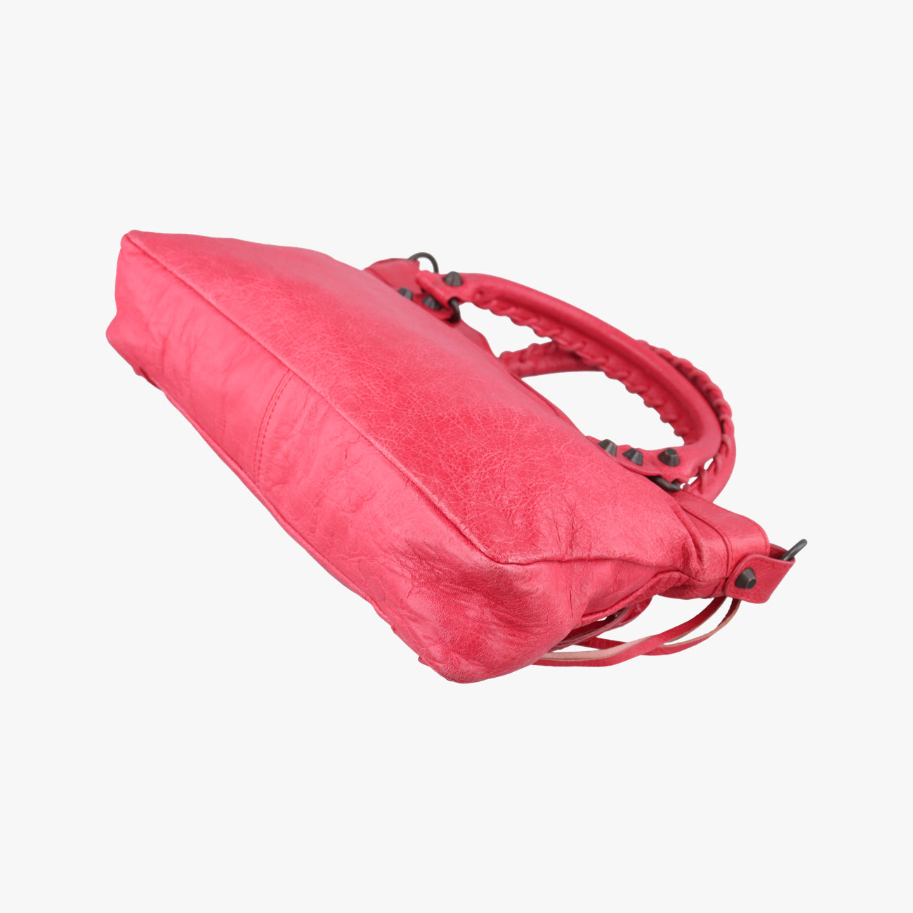 Pre-owned Balenciaga Electric Perforated Motorcycle City Red lambskin  shoulderbag | stylenewstar