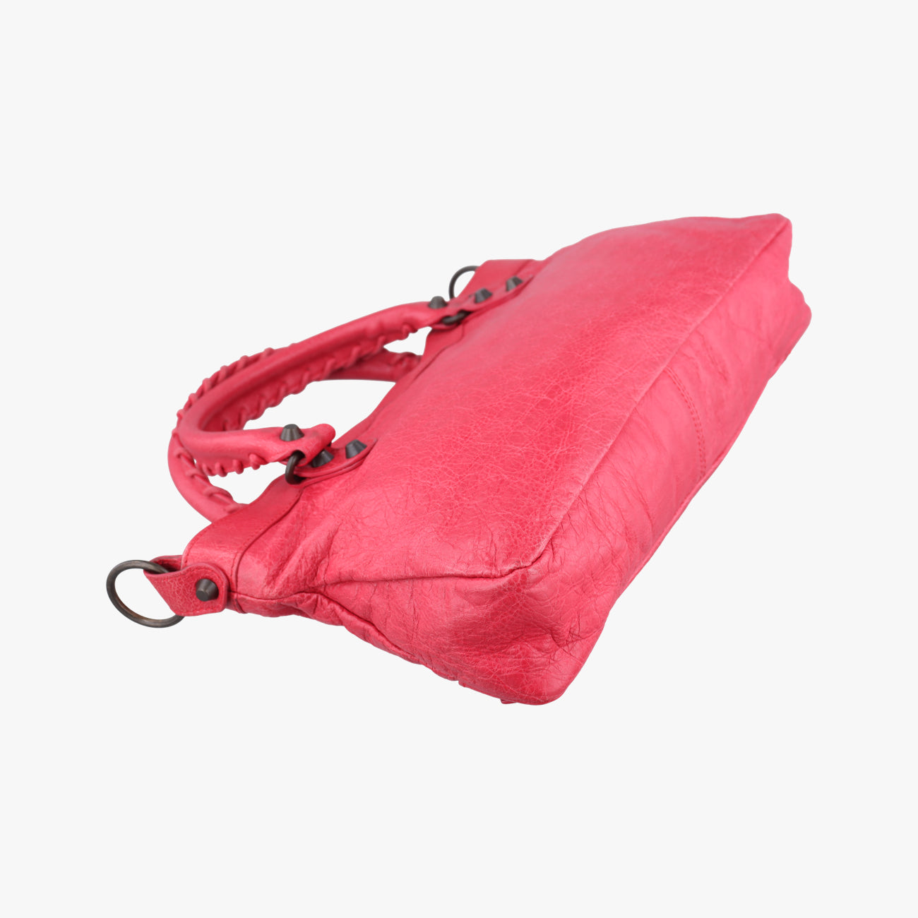 Pre-owned Balenciaga Electric Perforated Motorcycle City Red lambskin  shoulderbag | stylenewstar