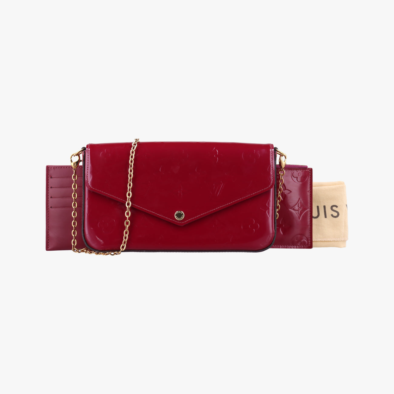 Pre-owned Louis Vuitton Pochette FéLICIE CERISE Vernis M61293 shoulderbag | stylenewstar