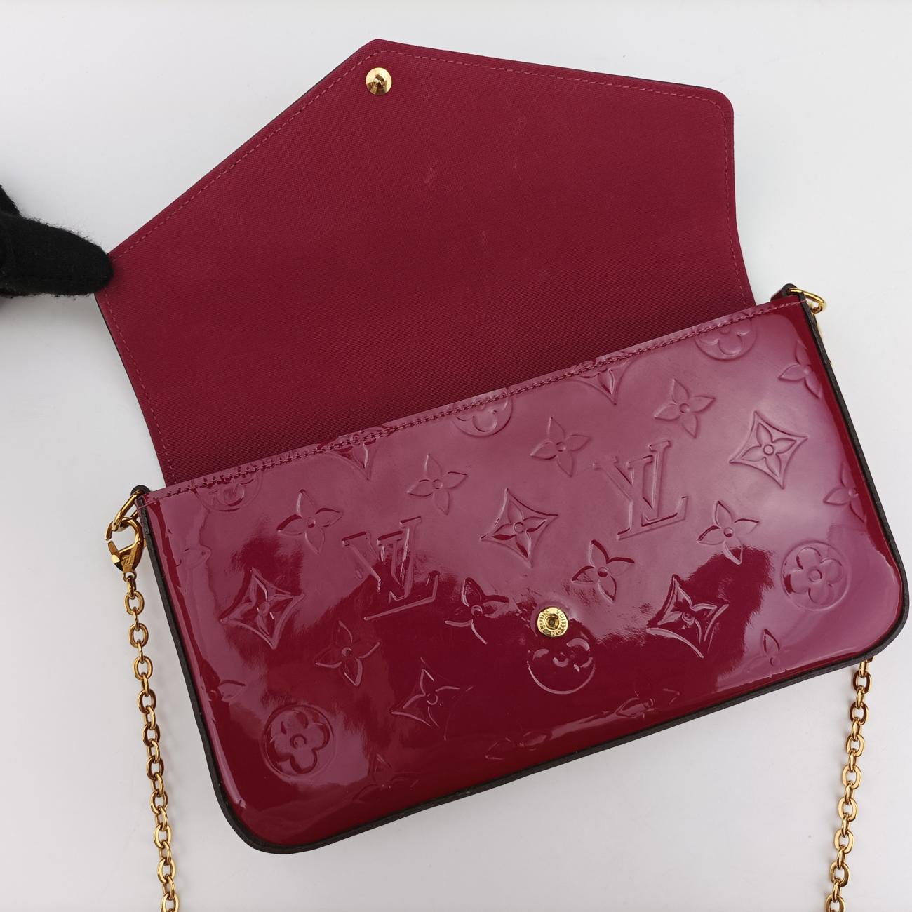 Pre-owned Louis Vuitton Pochette FéLICIE CERISE Vernis M61293 shoulderbag | stylenewstar