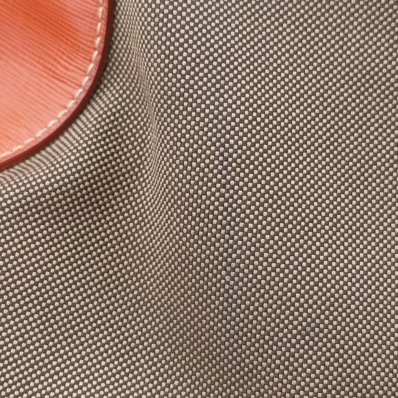 Pre-owned Prada logo jacquard Orange×beige Fabric × SAFFIANO Leather  handbag | stylenewstar