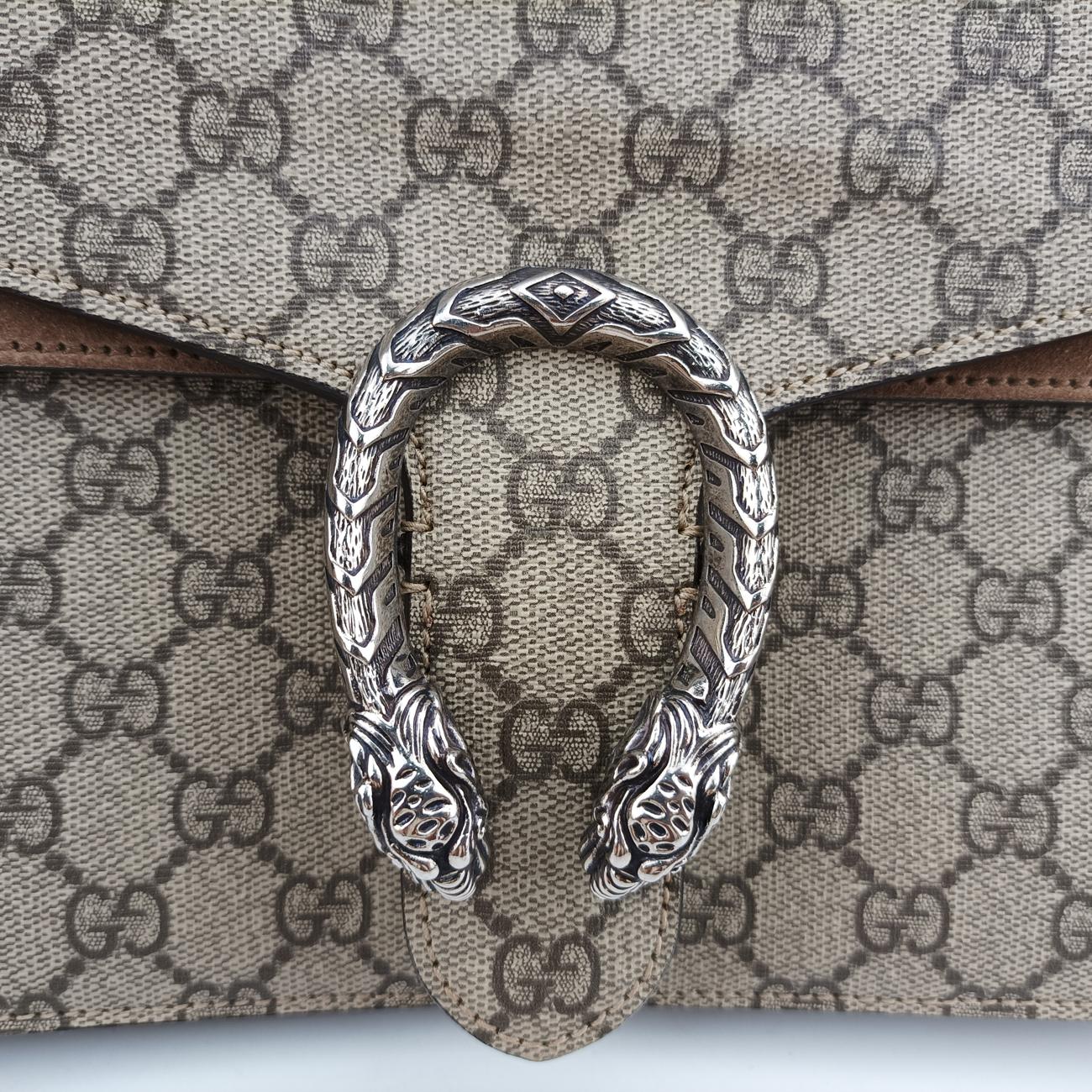 Pre-owned Gucci Dionysus beige PVC coated canvas 403348 shoulderbag | stylenewstar