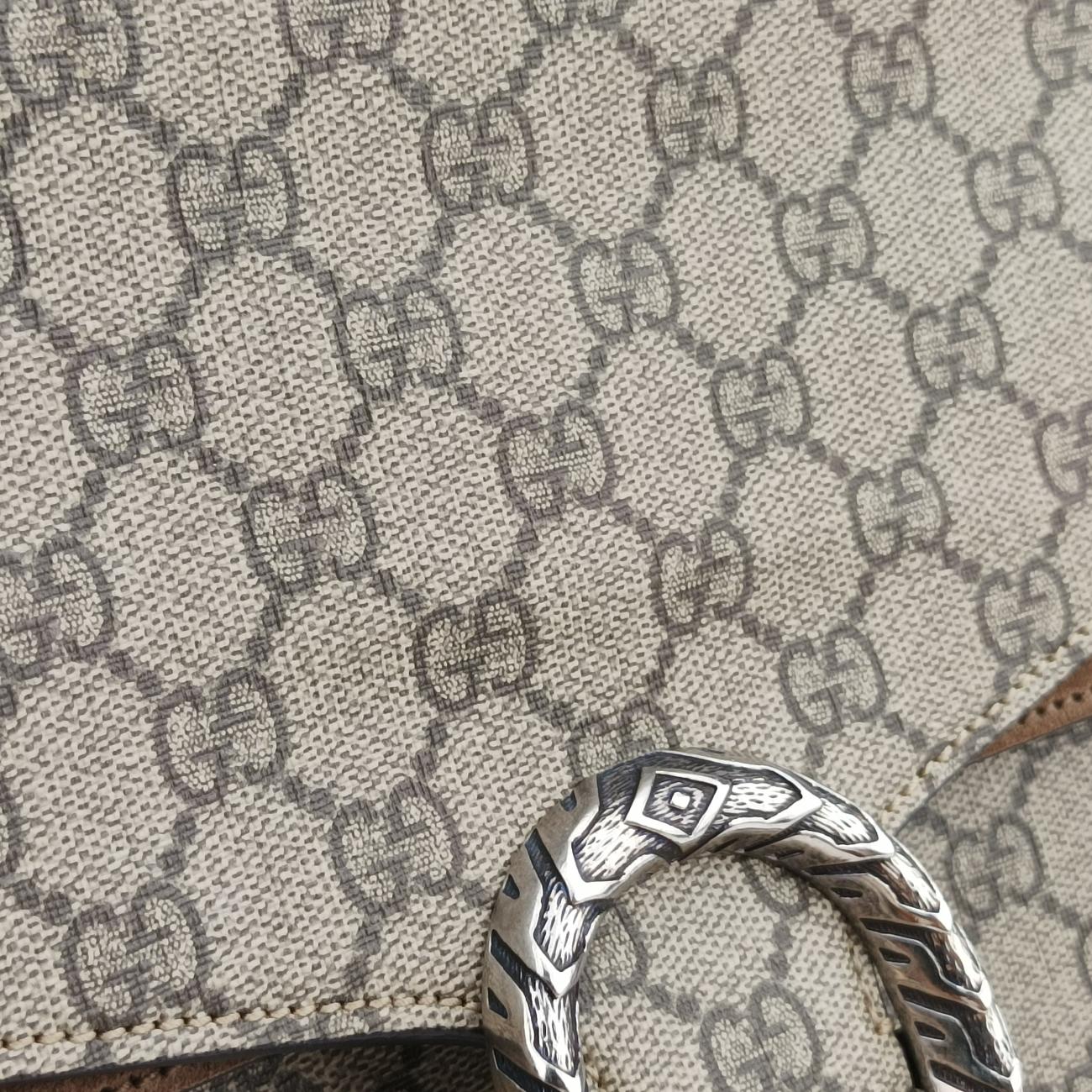 Pre-owned Gucci Dionysus beige PVC coated canvas 403348 shoulderbag | stylenewstar