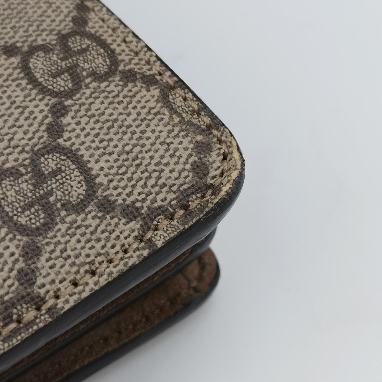 Pre-owned Gucci Dionysus beige PVC coated canvas 403348 shoulderbag | stylenewstar