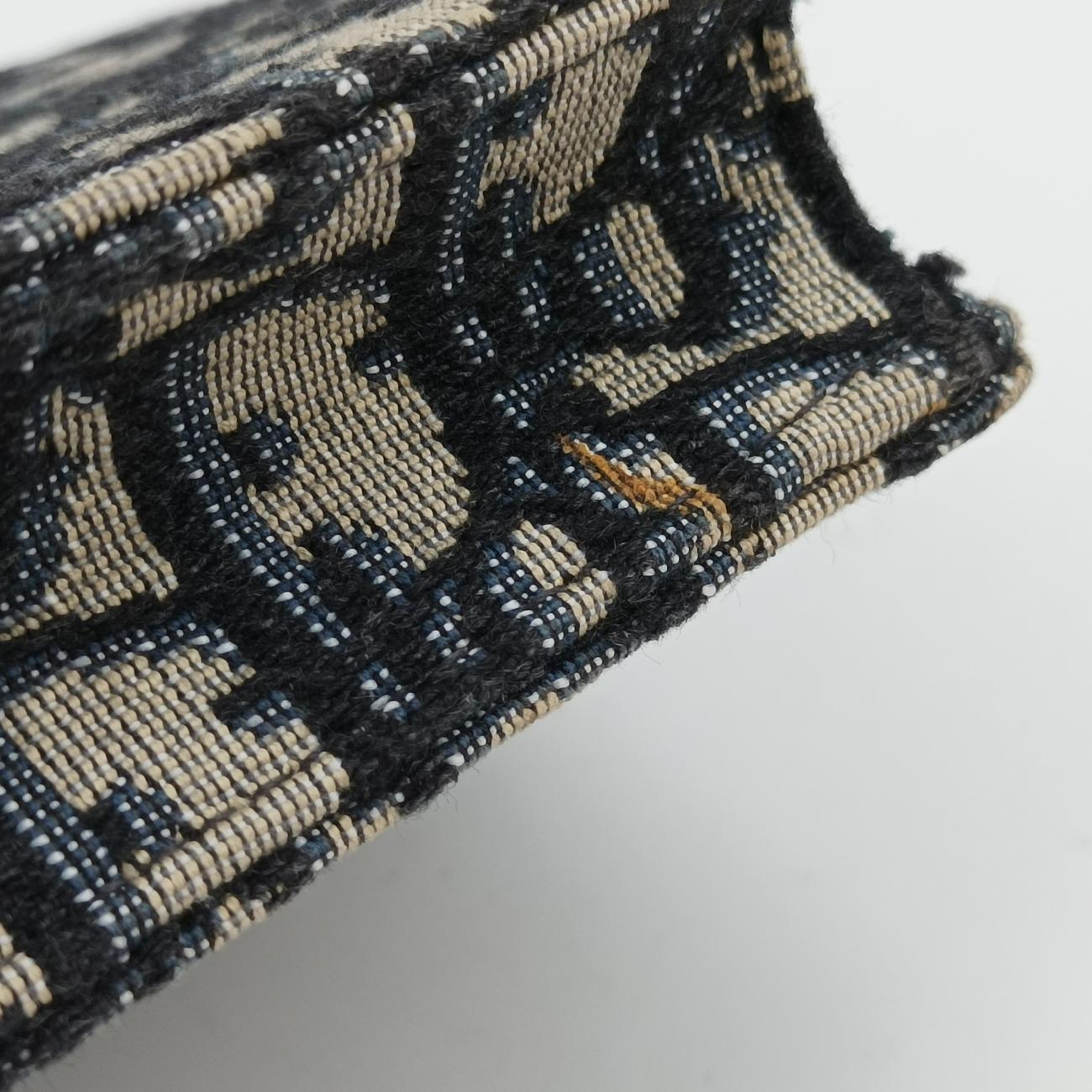 Pre-owned Christian Dior Saddle Navy×Gray jacquard  bum bag/waist bag | stylenewstar