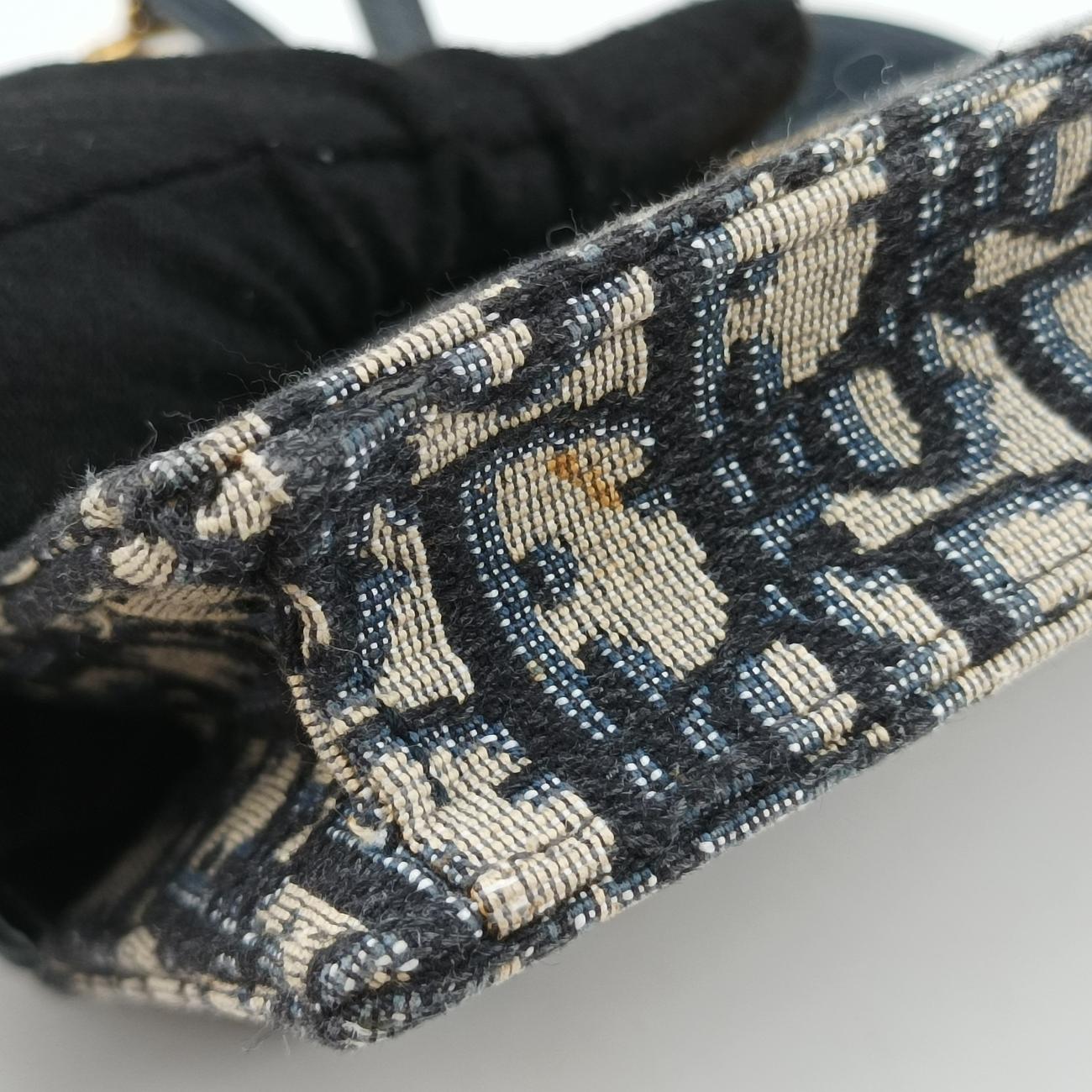 Pre-owned Christian Dior Saddle Navy×Gray jacquard  bum bag/waist bag | stylenewstar