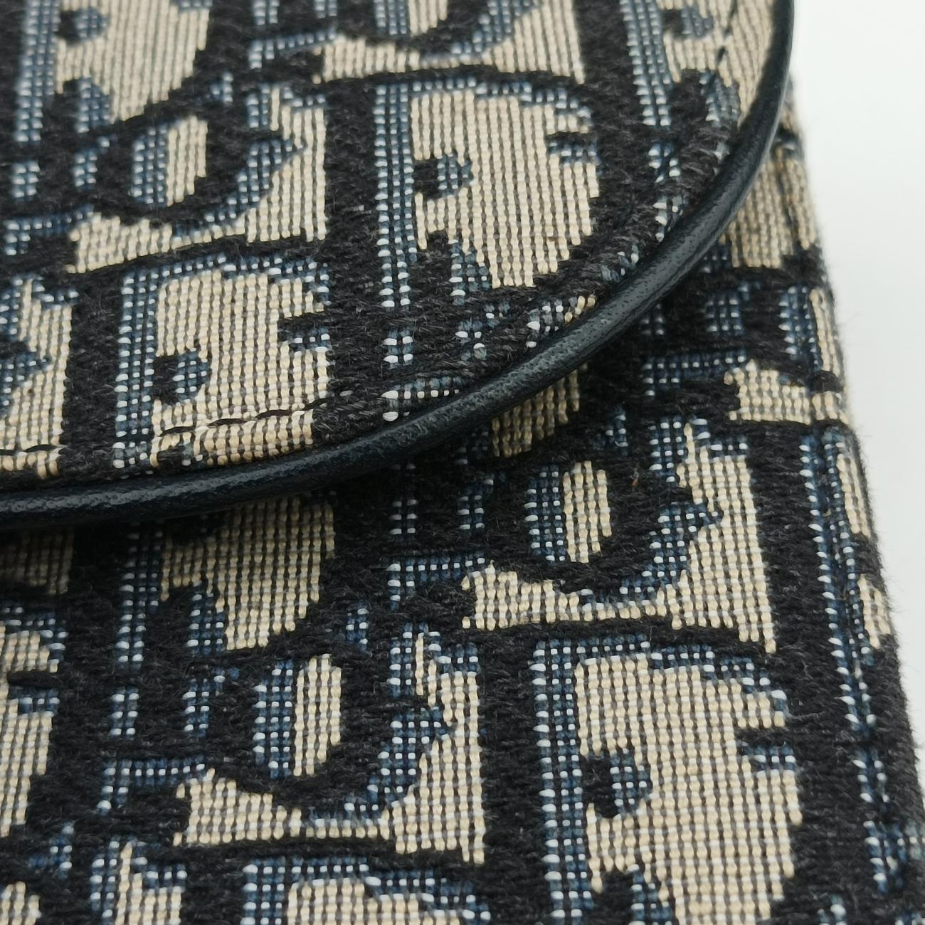 Pre-owned Christian Dior Saddle Navy×Gray jacquard  bum bag/waist bag | stylenewstar