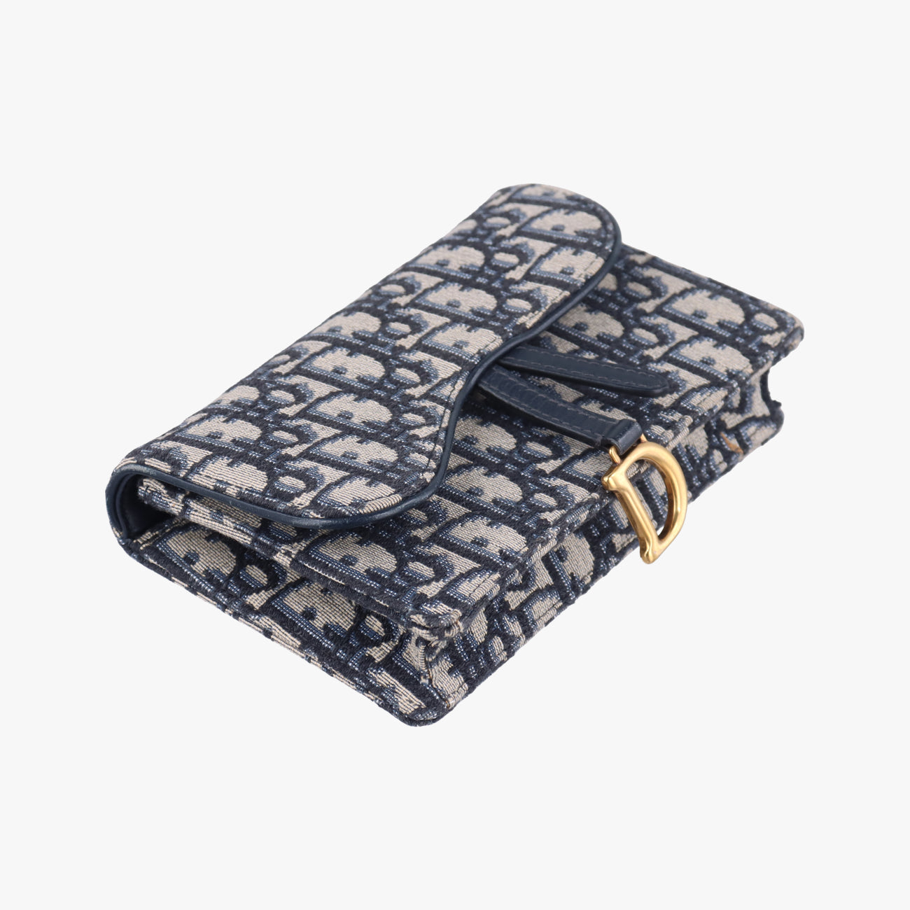 Pre-owned Christian Dior Saddle Navy×Gray jacquard  bum bag/waist bag | stylenewstar