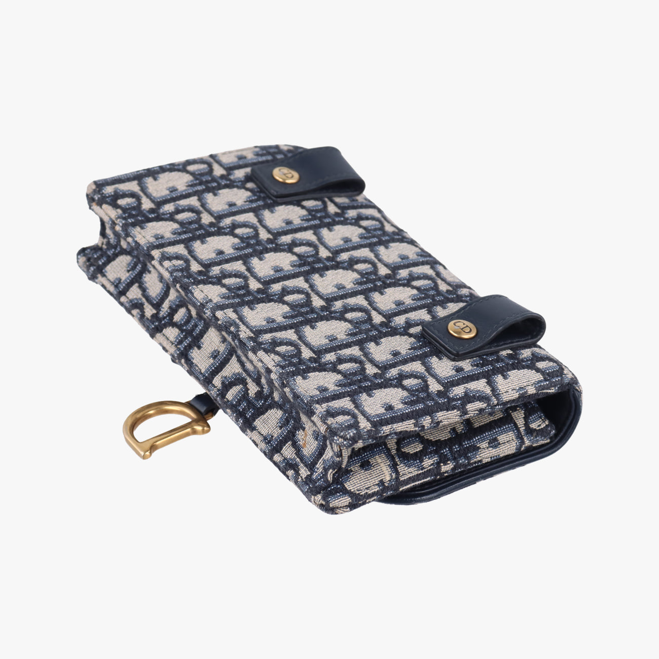 Pre-owned Christian Dior Saddle Navy×Gray jacquard  bum bag/waist bag | stylenewstar