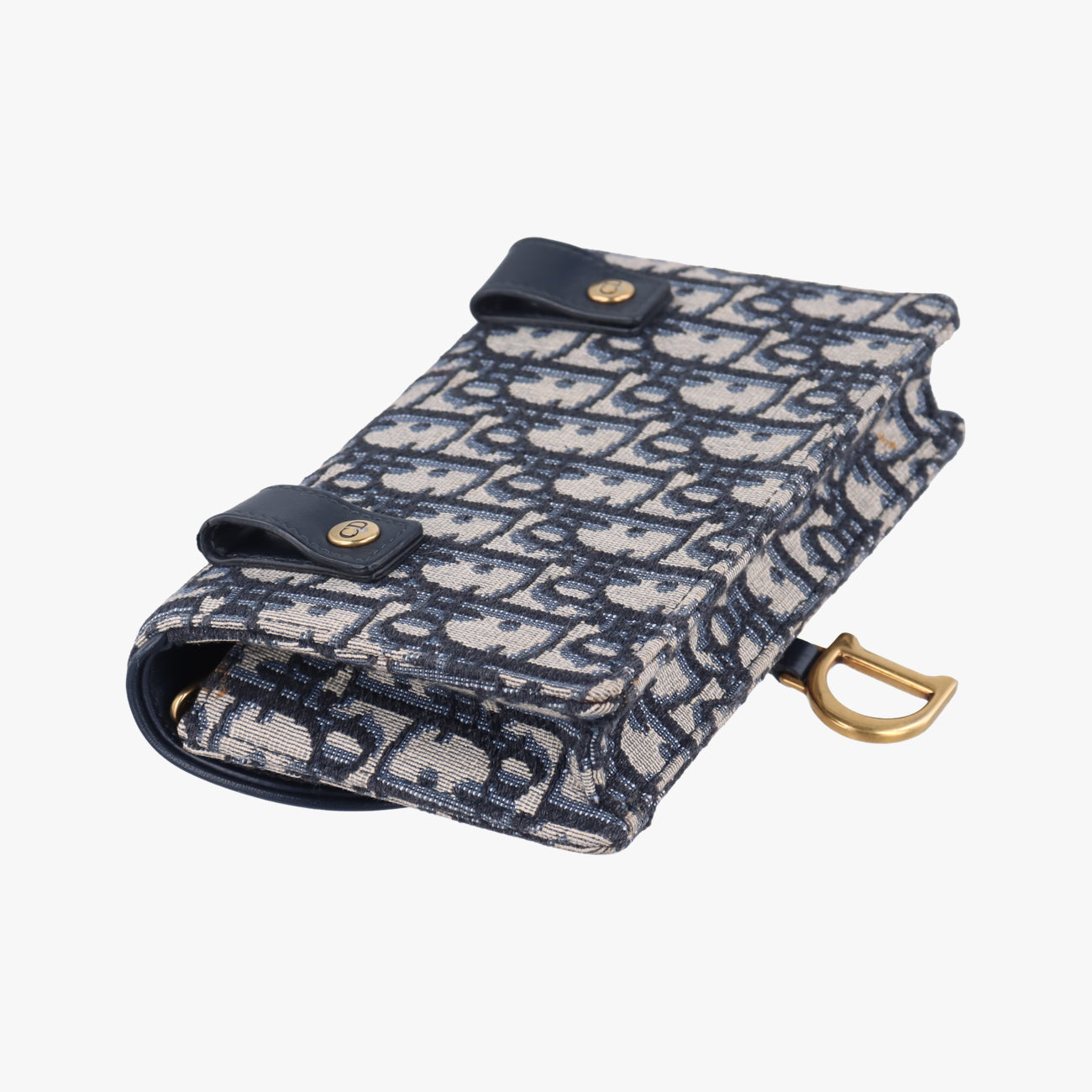 Pre-owned Christian Dior Saddle Navy×Gray jacquard  bum bag/waist bag | stylenewstar