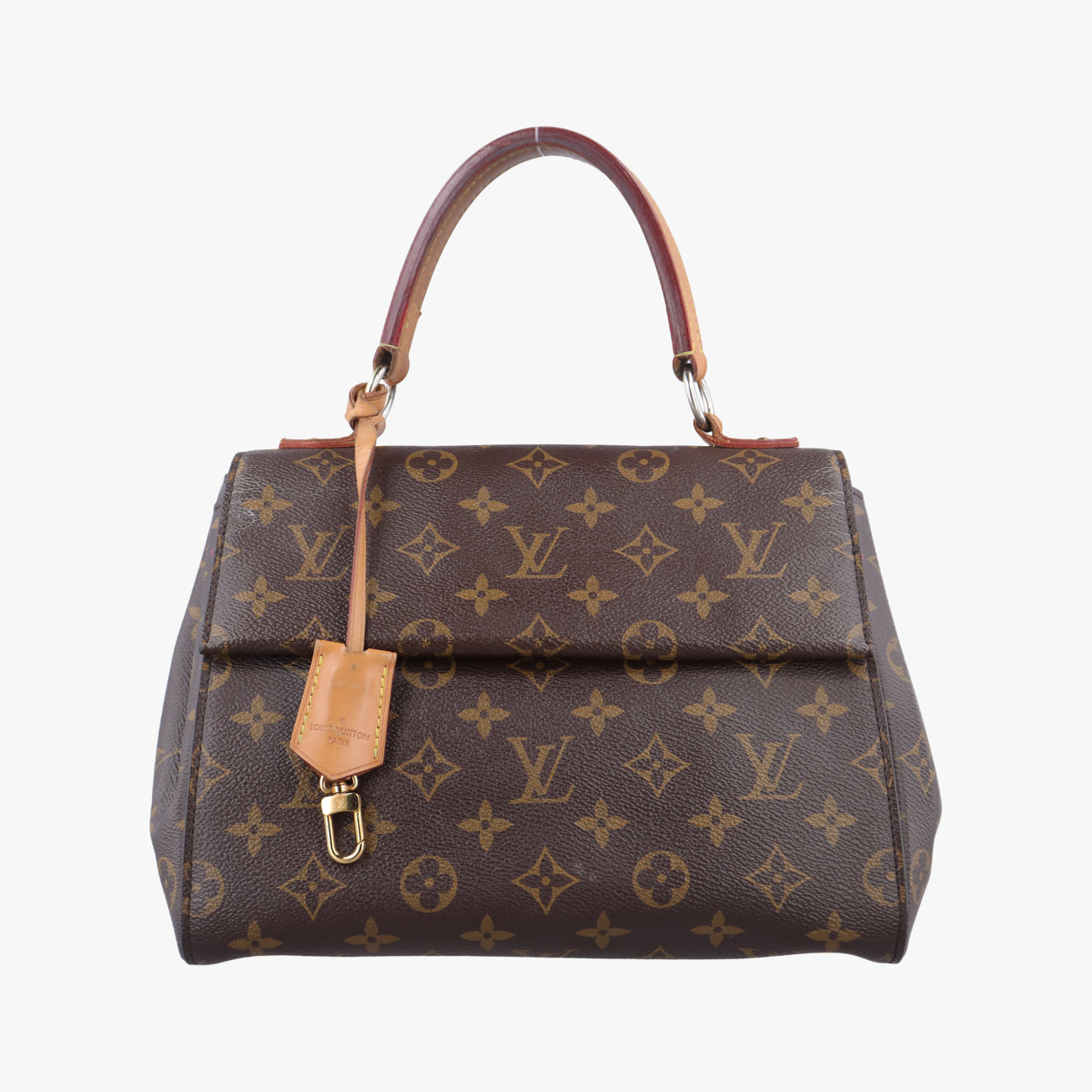 Pre-owned Louis Vuitton Cluny BB Brown Monogram canvas x calf leather M42738 handbag | stylenewstar