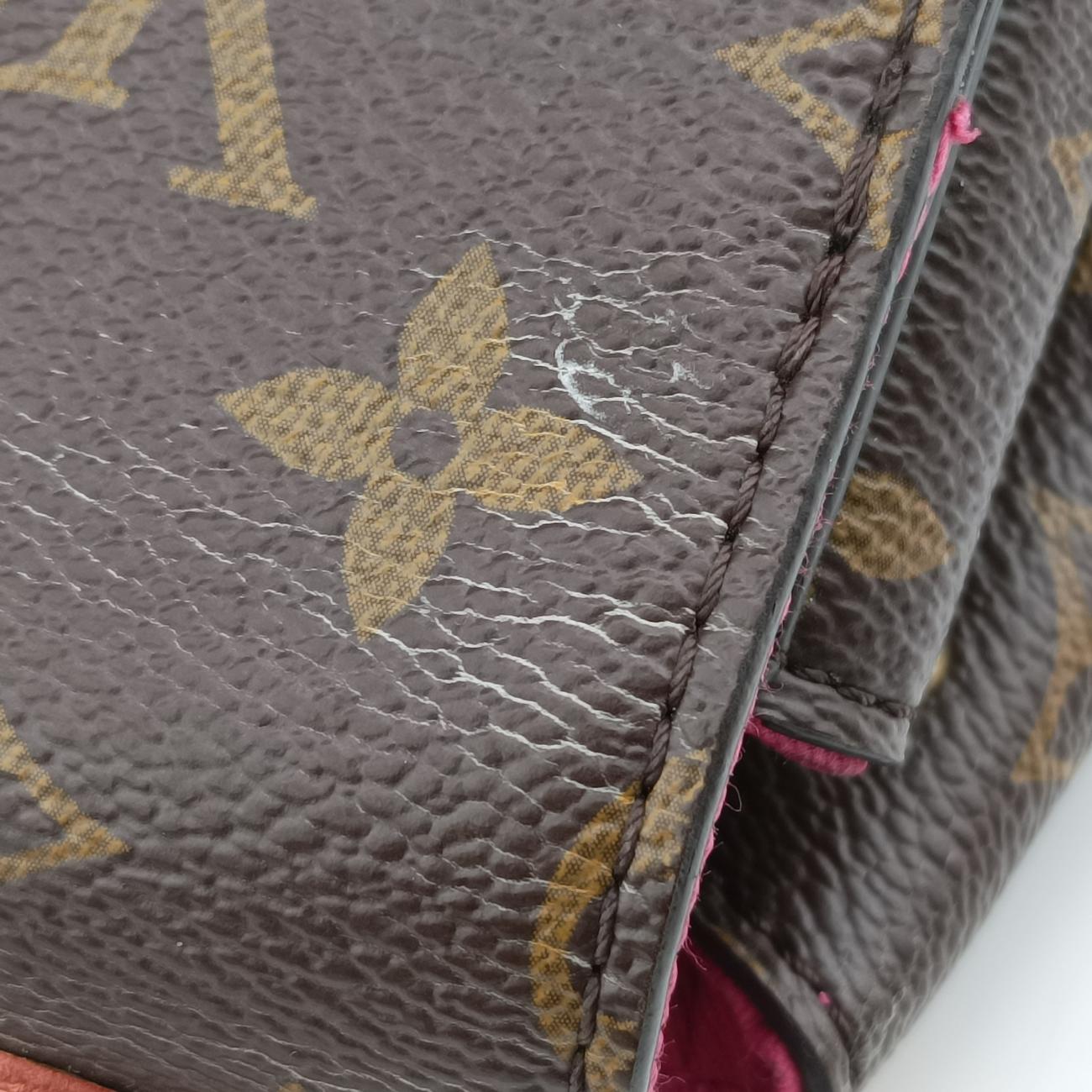 Pre-owned Louis Vuitton Cluny BB Brown Monogram canvas x calf leather M42738 handbag | stylenewstar