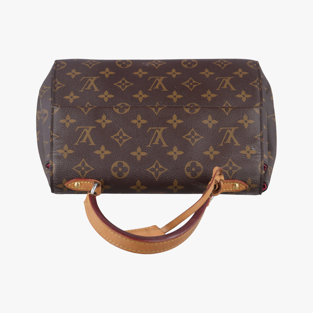 Pre-owned Louis Vuitton Cluny BB Brown Monogram canvas x calf leather M42738 handbag | stylenewstar