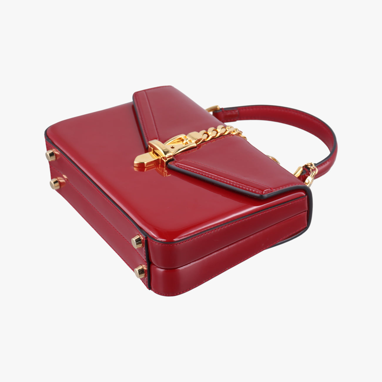 Pre-owned Gucci Sylvie Red Patent 589479 shoulderbag | stylenewstar