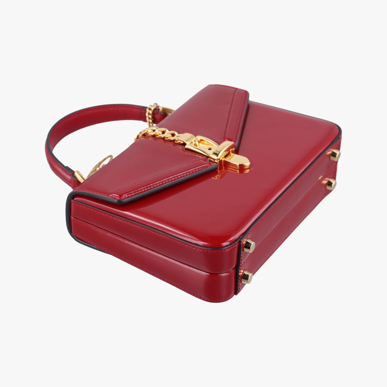 Pre-owned Gucci Sylvie Red Patent 589479 shoulderbag | stylenewstar