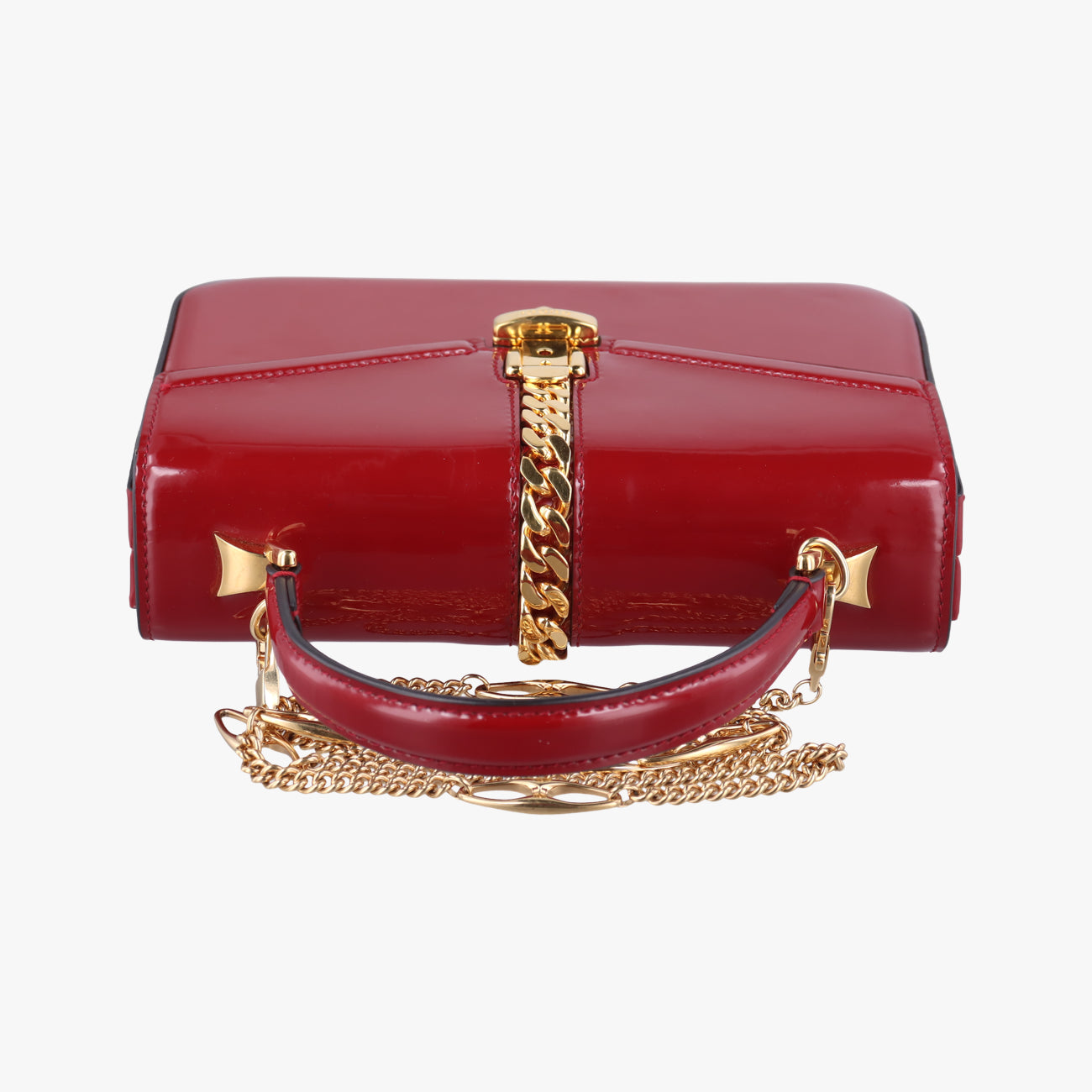 Pre-owned Gucci Sylvie Red Patent 589479 shoulderbag | stylenewstar