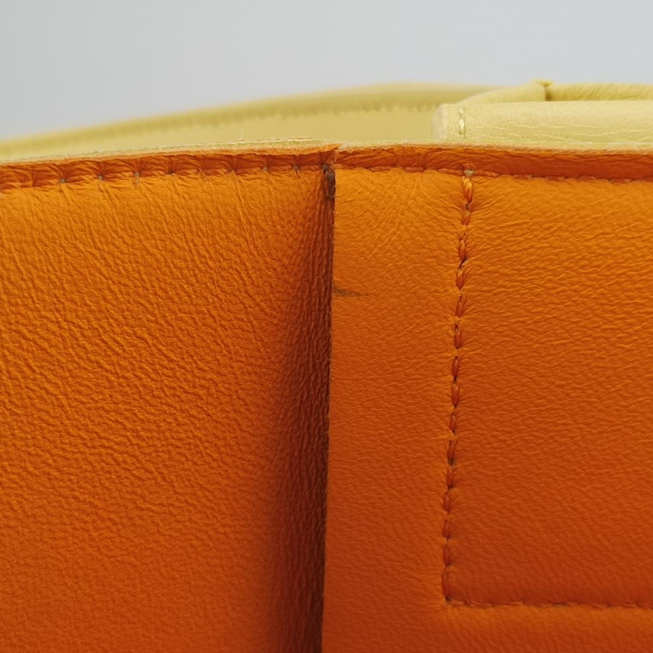 Pre-owned Bottega Veneta THE ARCO Tote Yellow lambskin  handbag | stylenewstar