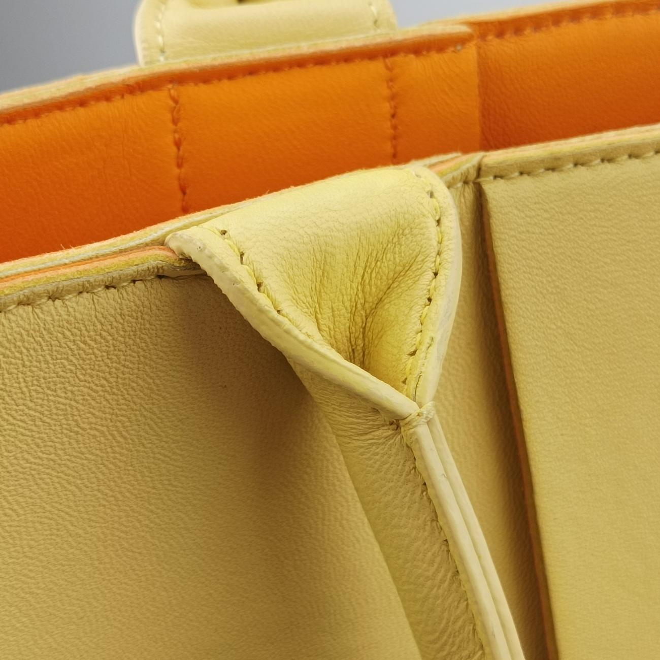 Pre-owned Bottega Veneta THE ARCO Tote Yellow lambskin  handbag | stylenewstar