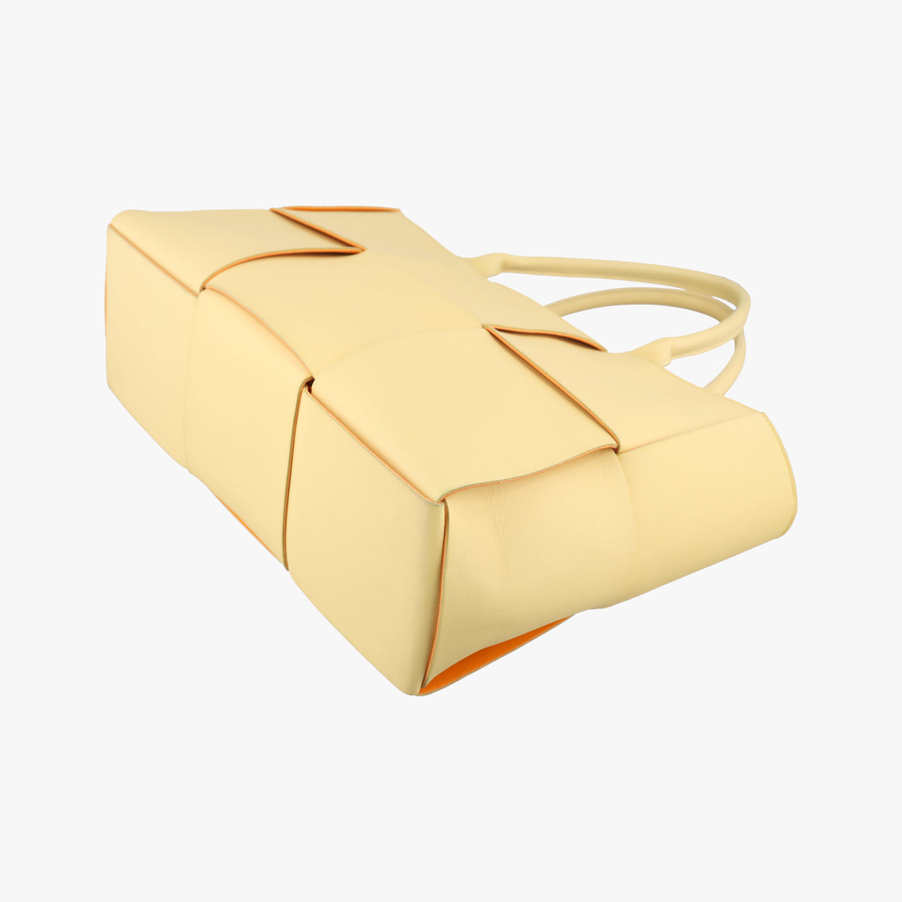 Pre-owned Bottega Veneta THE ARCO Tote Yellow lambskin  handbag | stylenewstar