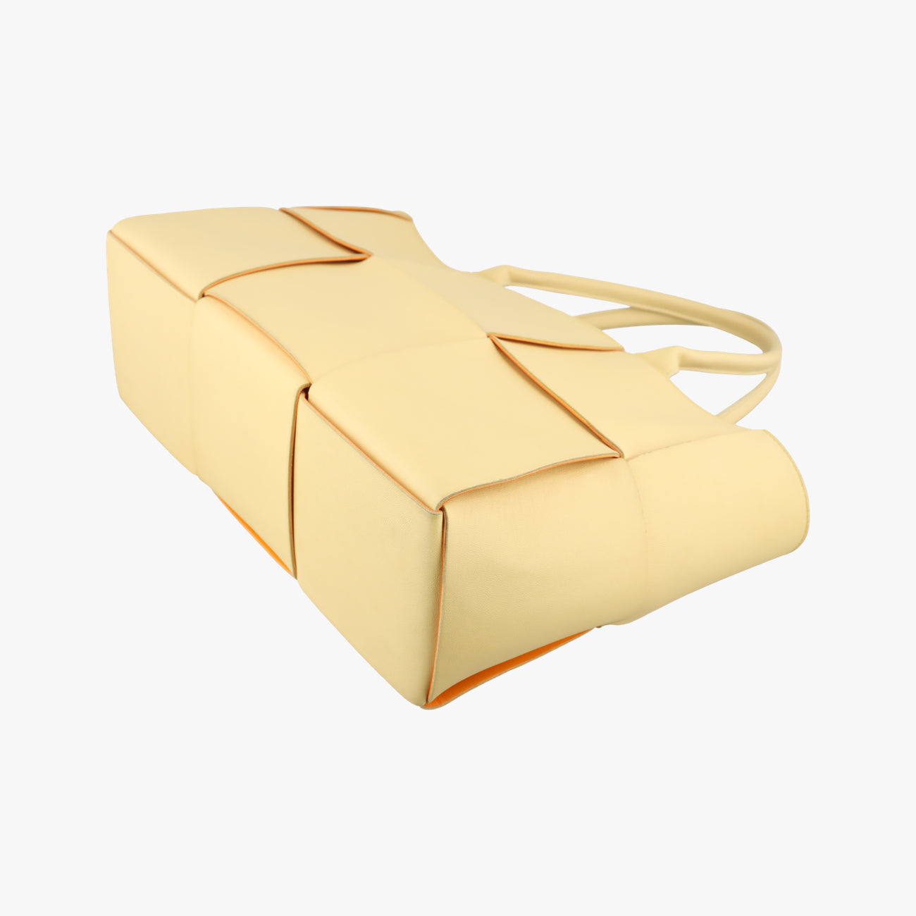 Pre-owned Bottega Veneta THE ARCO Tote Yellow lambskin  handbag | stylenewstar