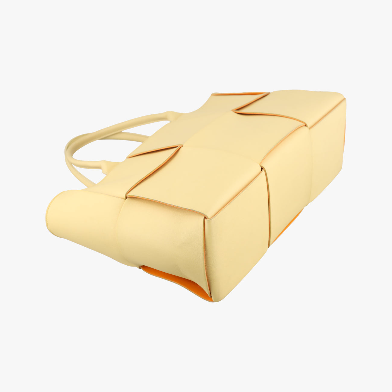 Pre-owned Bottega Veneta THE ARCO Tote Yellow lambskin  handbag | stylenewstar