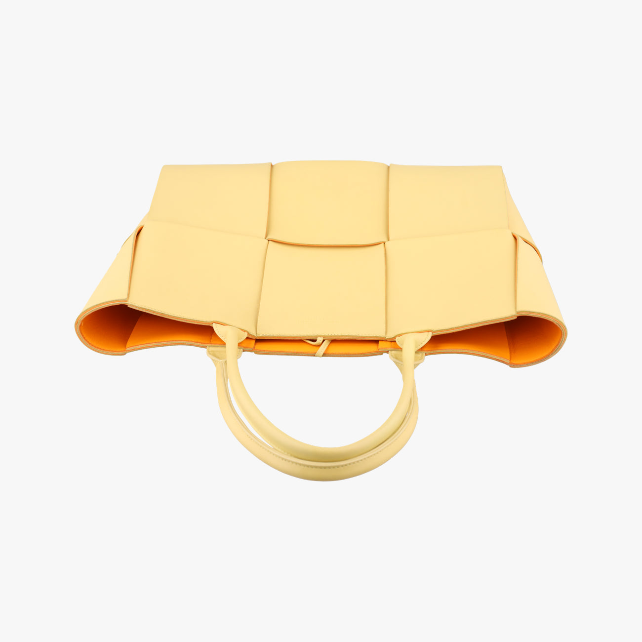 Pre-owned Bottega Veneta THE ARCO Tote Yellow lambskin  handbag | stylenewstar