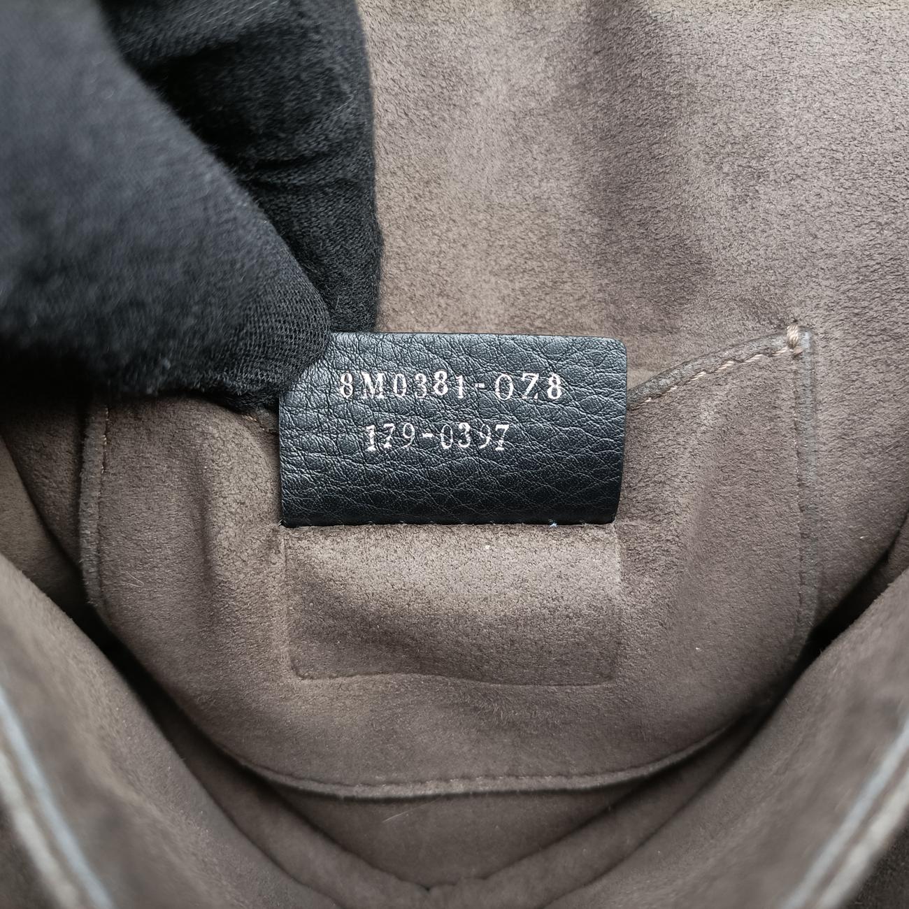 Vintage Fendi studded Kan I Metallic Gray Gold Leather 8M0381 shoulderbag | stylenewstar