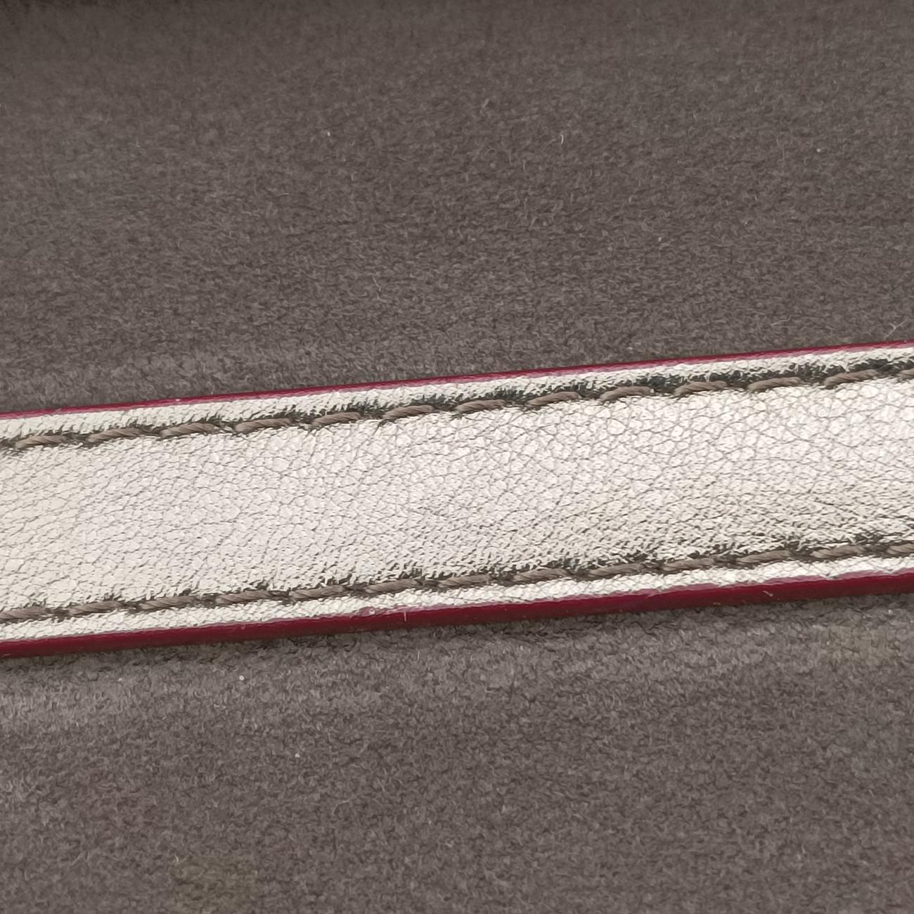 Vintage Fendi studded Kan I Metallic Gray Gold Leather 8M0381 shoulderbag | stylenewstar