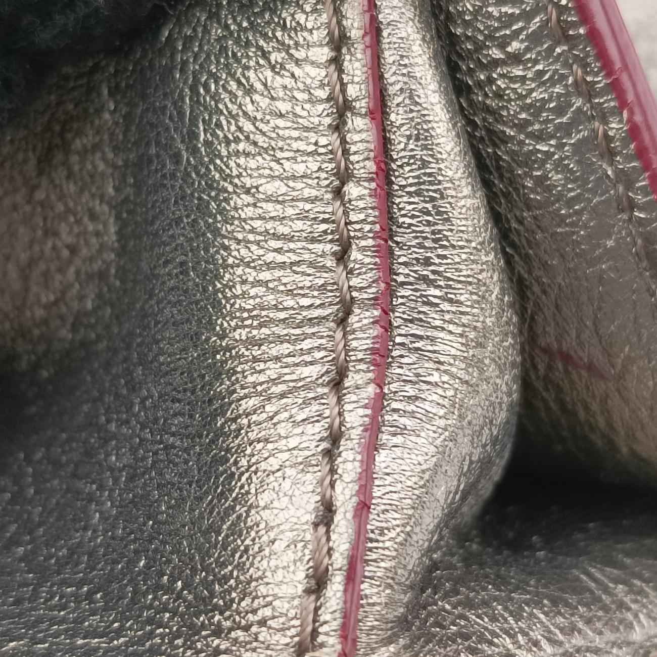 Vintage Fendi studded Kan I Metallic Gray Gold Leather 8M0381 shoulderbag | stylenewstar